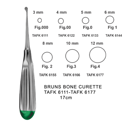 BRUNS BONE CURETTE - 17cm - Premium Orthopedic Instrument