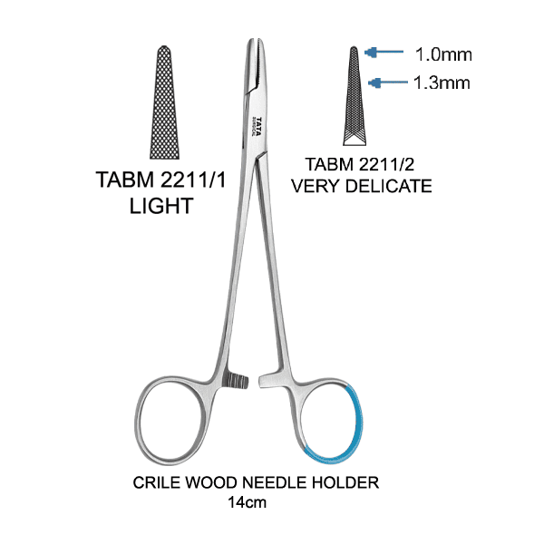 CRILE-WOOD-NEEDLE-HOLDER-14cm.png Crile Wood Needle Holder Light Very Delicate - Image 1