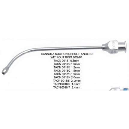 Cannula Suction Needle Angled – Without Ring, 100mm, Multiple Diameters