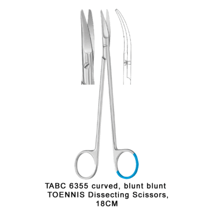 TOENNIS Dissecting Scissors Curved,Blunt Blunt