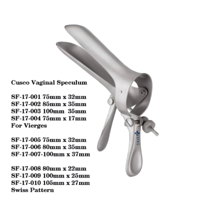 Cusco Vaginal Speculum SF-17-001 75x32mm German Stainless Steel - SFKS SURGICAL Manufacturer