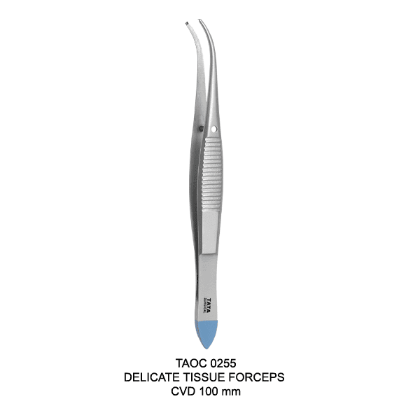 DELICATE-TISSUE-FORCEPS-CVD-TAOC-0255-100-mm.png Delicate Tissue Forceps Cvd - Best 10cm Dissecting Tool - Image 1