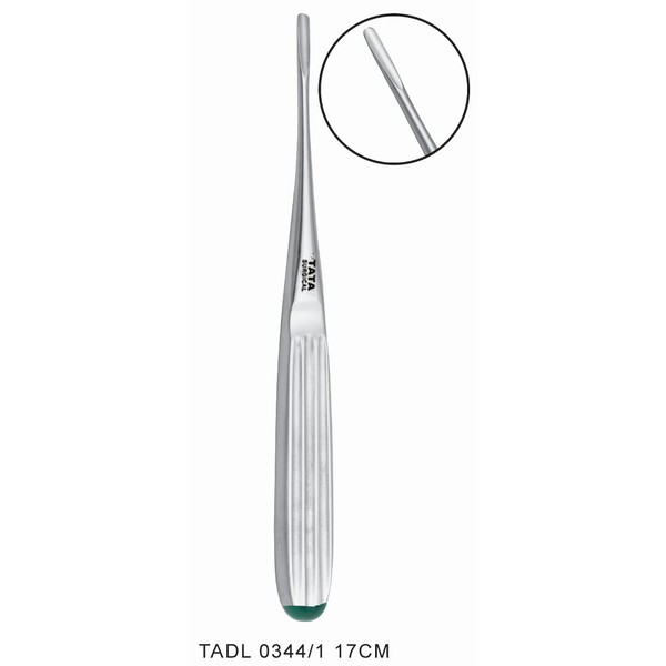 Flat-handle-root-elevator-round-tip-TADL-0344-1.jpg Flat Handle Root Elevator (Bien) Round Tip 17cm & 30cm – Precision Dental Elevation Instrument - Image 1