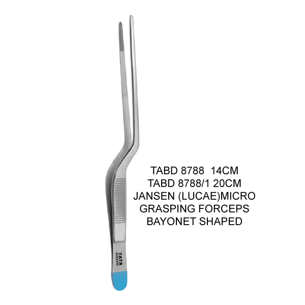 JANSEN-LUCAEMICRO-GRASPING-FORCEPS-BAYONET-SHAPED.png Jansen (Lucae) Micro Grasping Forceps - Bayonet Tool - Image 1