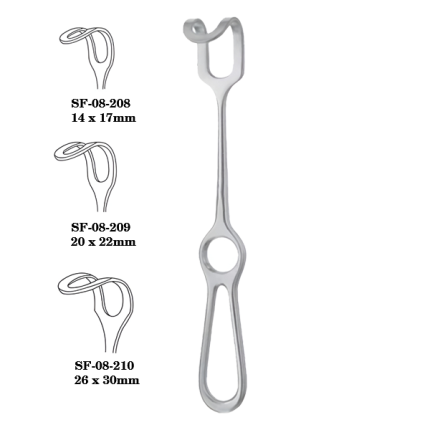 Middeldorpf Retractor 21cm SF-08-208 Short Blade 14x17mm Double-Ended German Stainless Steel - SFKS SURGICAL