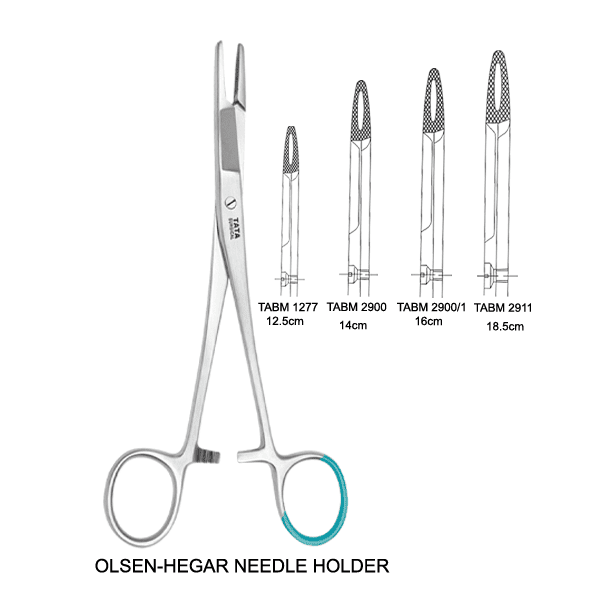 OLSEN-HEGAR-NEEDLE-HOLDER.png hegar needle holder, Olsen-HeGar, 18.5cm, Stainless Steel, Eye Surgery - Image 1