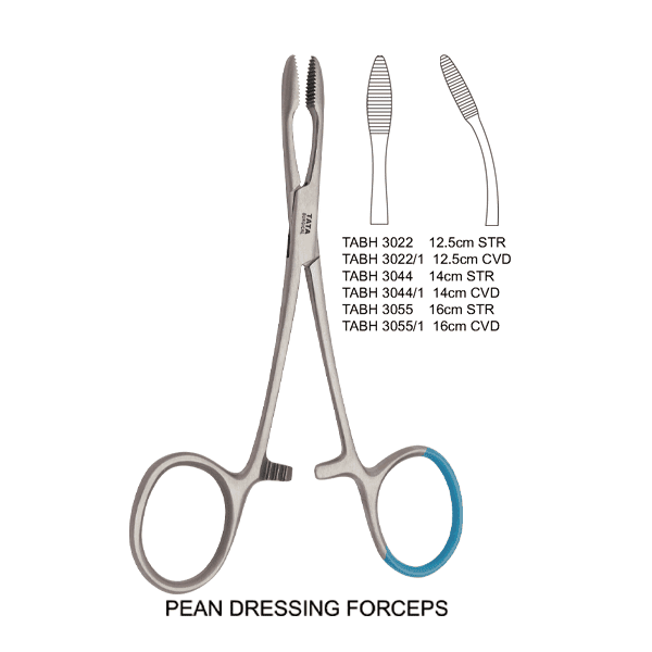 PEAN-DRESSING-FORCEPS-TABH-3022-12.png PEAN DRESSING FORCEPS – TABH Series (Straight & Curved) - Image 1