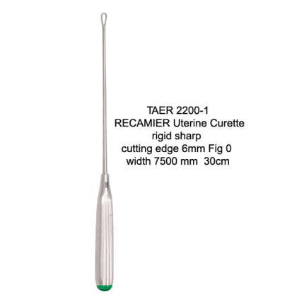 RECAMIER Uterine Curette rigid sharp cutting edge 6mm