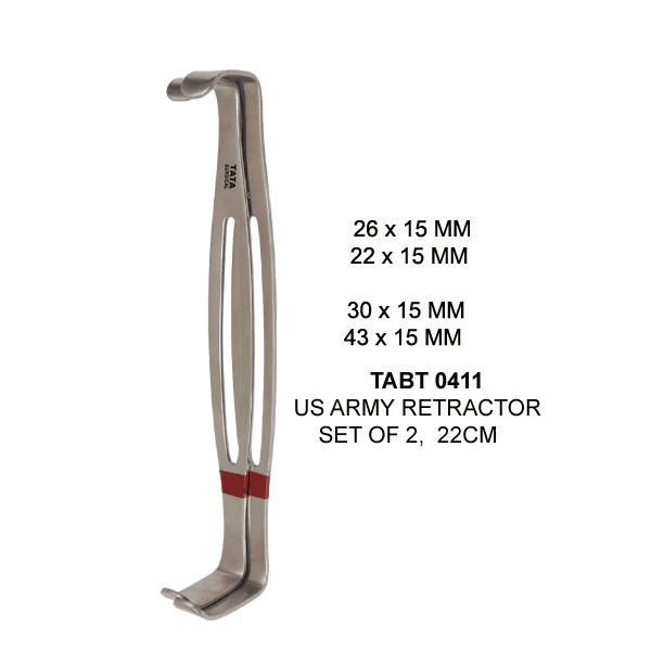 US-ARMY-RETRACTOR-SET-OF-2-22CM-TABT-0411.png Us Army Retractor Set Of 2, 22Cm Tabt 0411 - Image 1