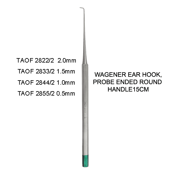 WAGENER-EAR-HOOK-PROBE-ENDED-ROUND-HANDLE15CM.png Wagener Ear Hook, Probe Ended Round Handle15Cm - Image 1