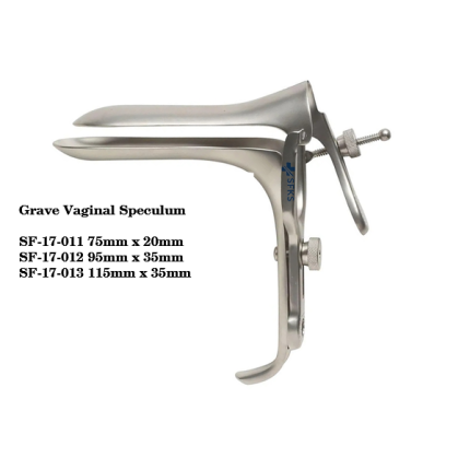 Grave Vaginal Speculum SF-17-011 75x20mm Heavy Pattern German Stainless Steel - SFKS SURGICAL