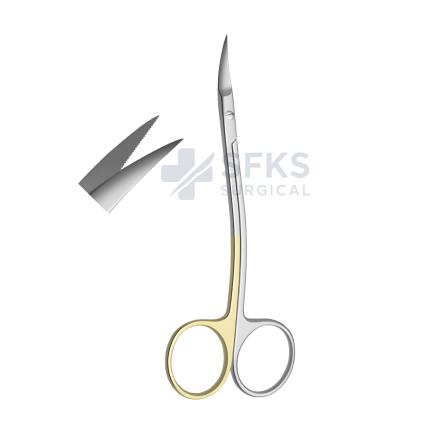 Super Cut Iris 11cm Curved Serrated Slip-Free Cutting SF-DE-1420 Manufacturer Sialkot