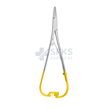 SF-09-211 Mathieu Needle Holder 14cm Offset Ratchets With T/C Tips Tungsten Carbide Regular Firm Beak Non-Slipping Grip Manufacturer Exporter SFKS Surgical Pakistan Factory Price