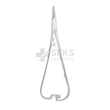 SF-09-210 Mathieu Needle Holder 14cm Offset Ratchet Cross Serration Regular Firm Beak Non-Slipping Grip Manufacturer Exporter SFKS Surgical Pakistan