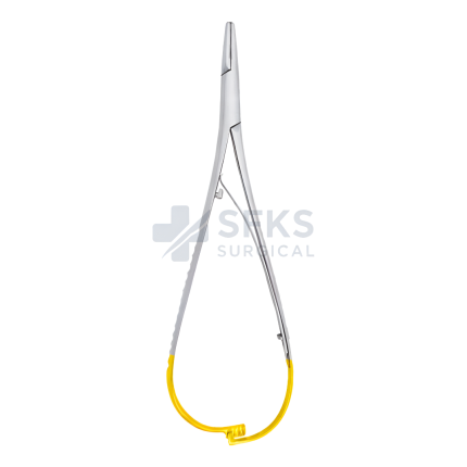 SF-09-205 Mathieu Needle Holder Long 7 Inch With T/C Tips Tungsten Carbide Regular Firm Beak Manufacturer Exporter SFKS Surgical Pakistan