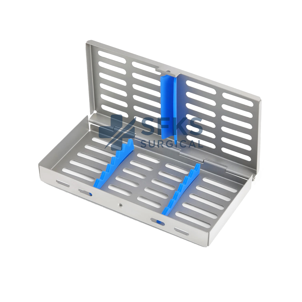 cassette tray 4 SF-09-253 Sterilization Cassette Tray For 7 Instruments Stainless Steel Dental Autoclave Cassette 7 Pcs Manufacturer Exporter SFKS Surgical Pakistan Factory Price